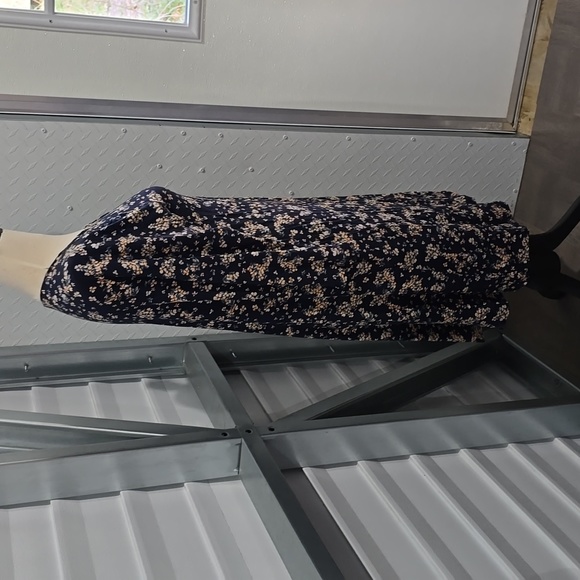 Time and Tru Navy Blue floral dress NWT LARGE 12/‎ 14 - Picture 4 of 11